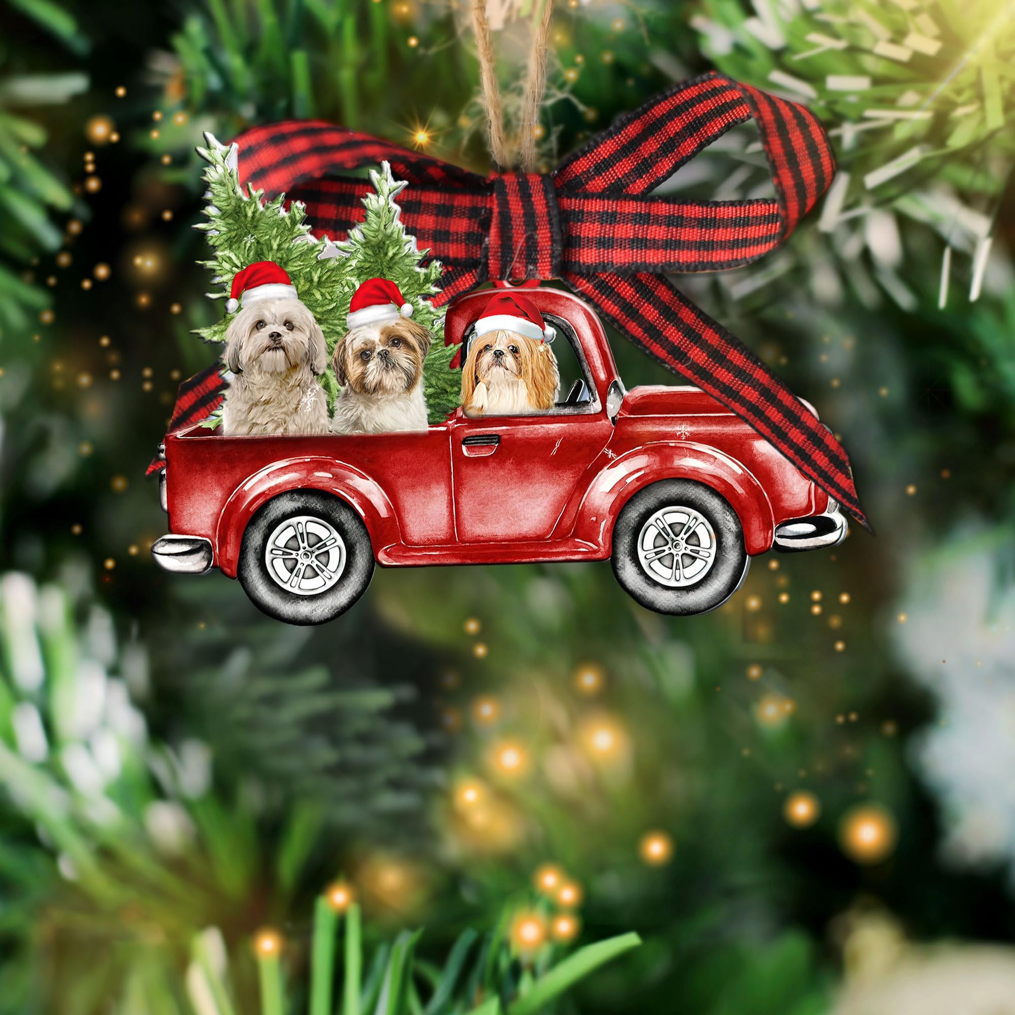Amazon.co.jp: Talataca Shih Tzu 2D フラット木製クリスマス
